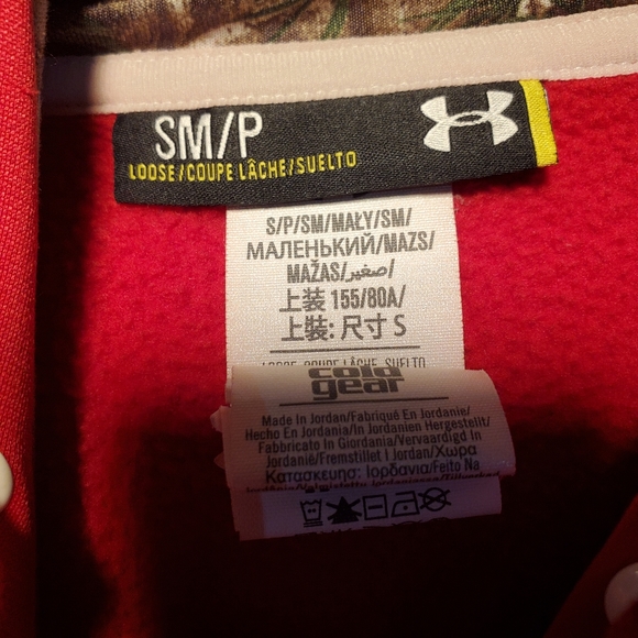 UNDER ARMOUR Pink Camouflage Hooded Activewear Hunting Sweater Women’s Small - Picture 3 of 4